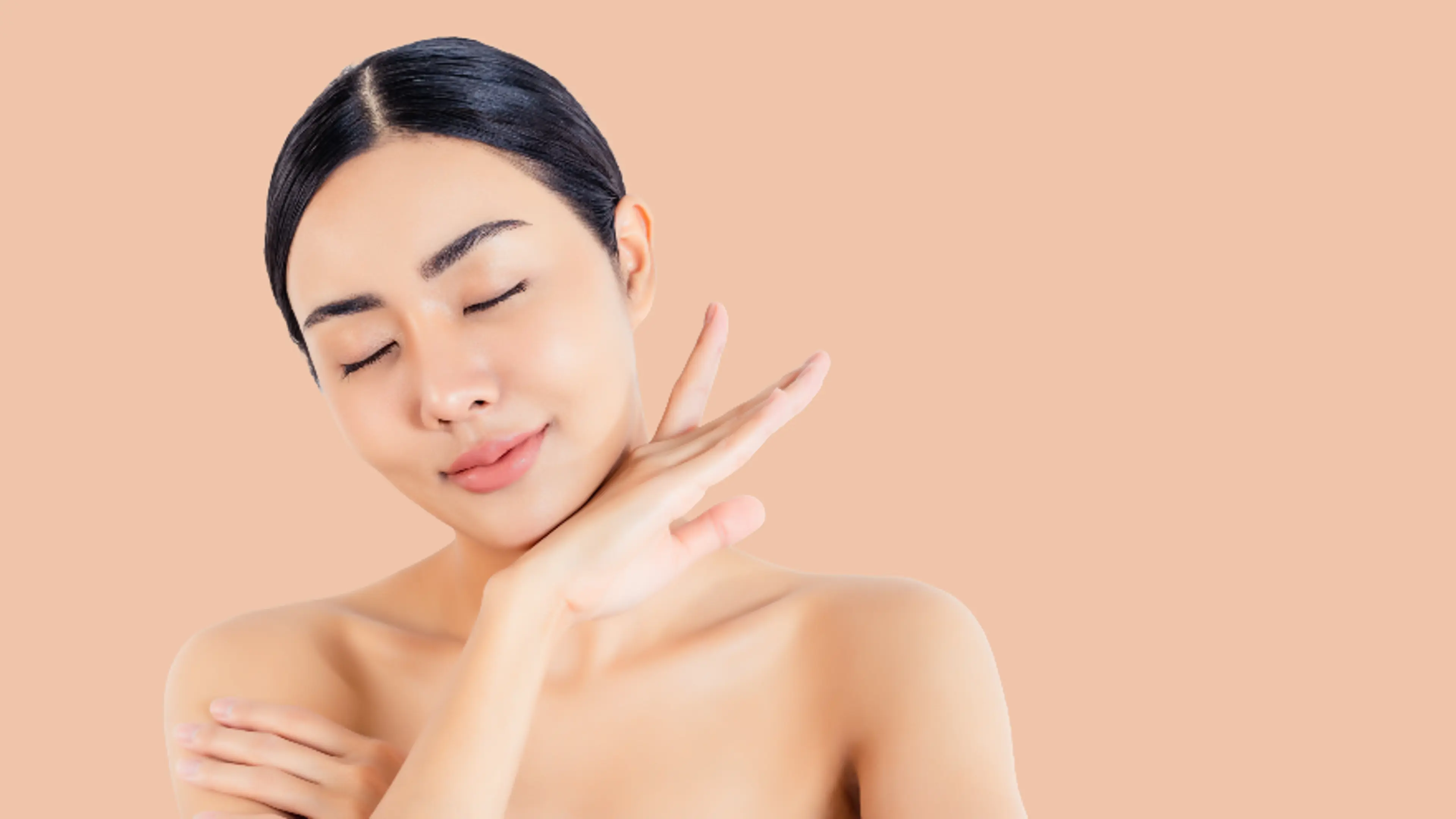 治疗后女性面部的紧致和提升效果