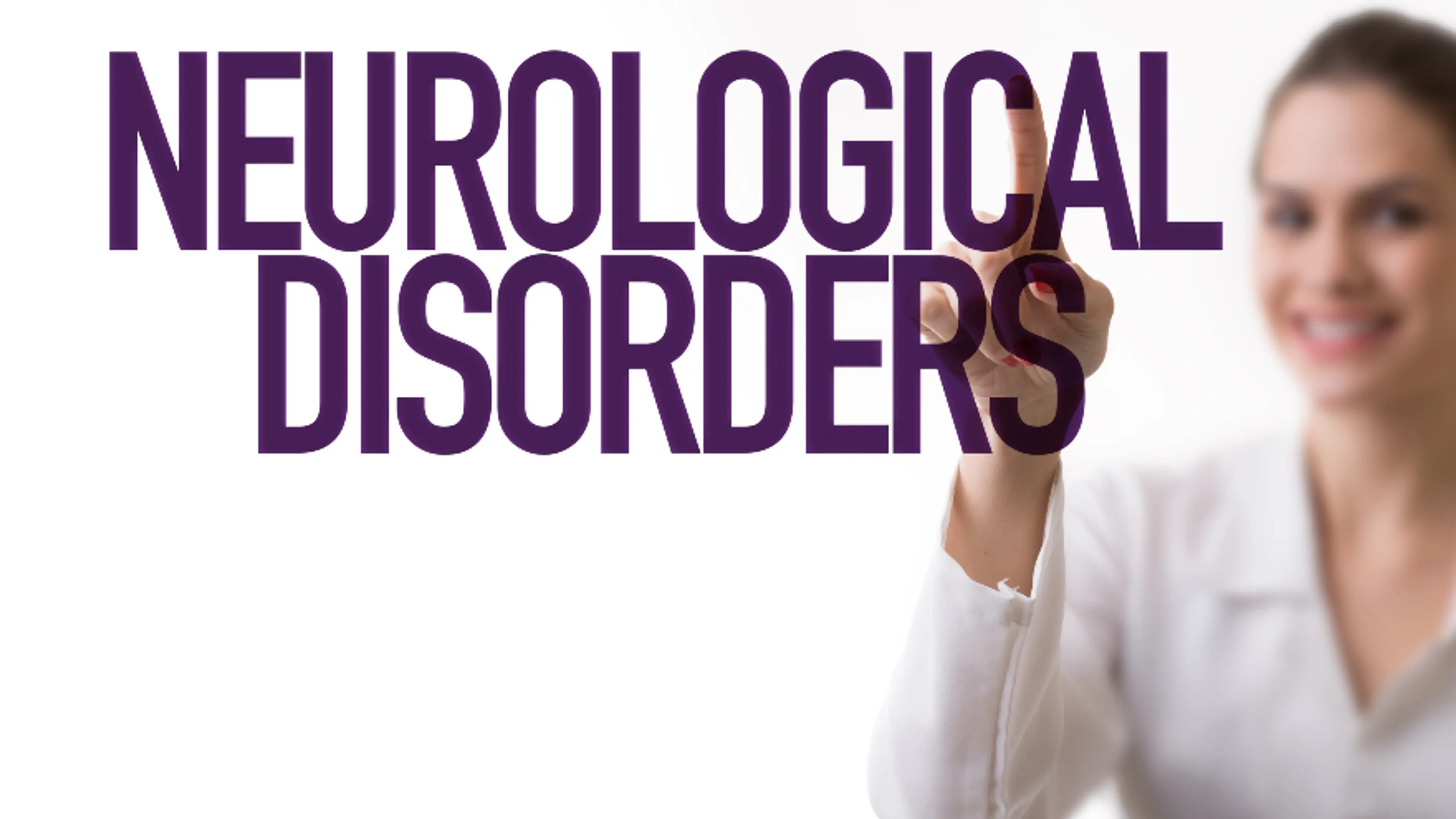 神经系统疾病医疗概念，医生指向诊断文字