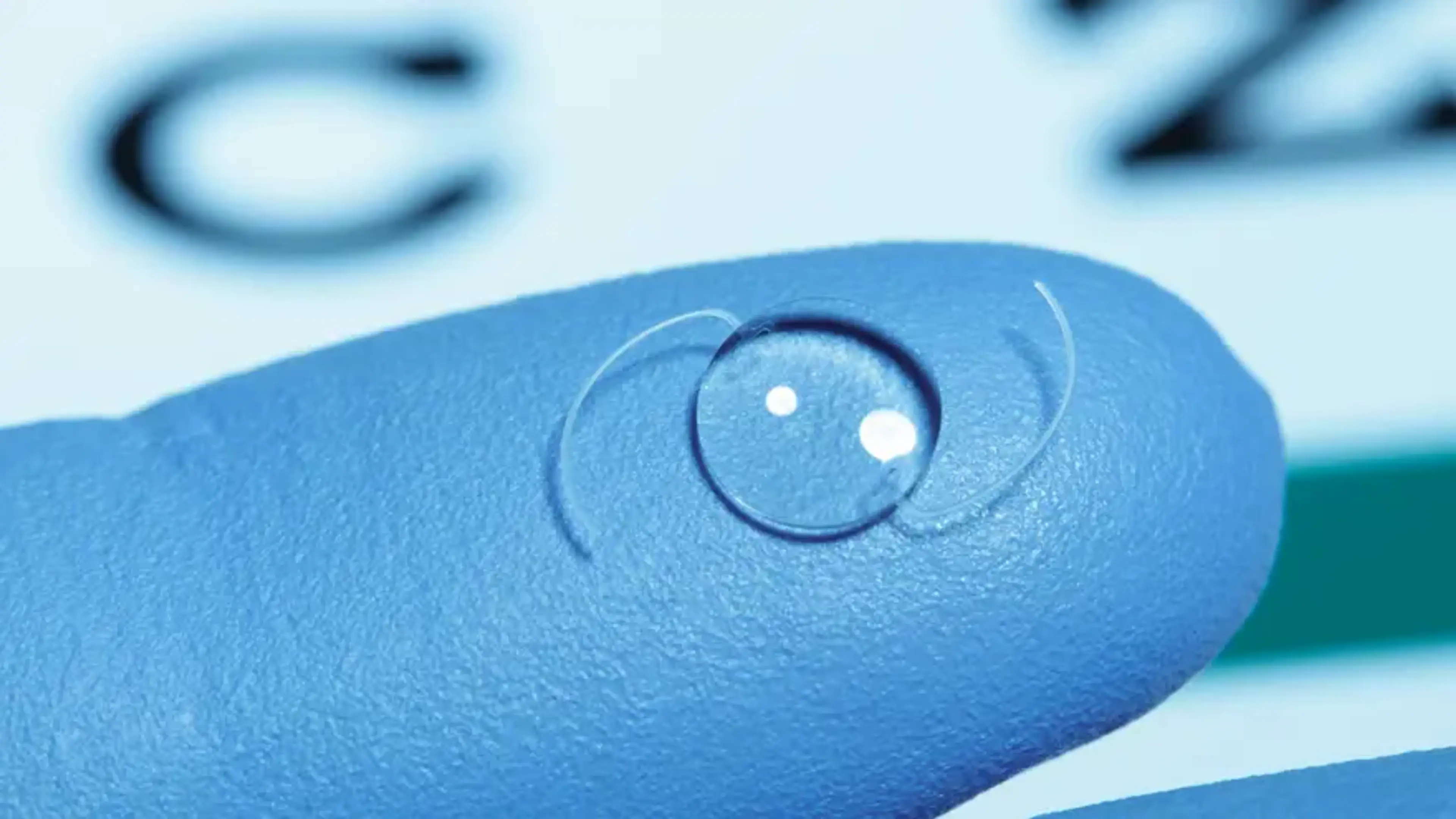 Implantable Collamer Lens ICL displayed for intraocular lens implantation used to correct severe myopia and high refractive errors in advanced vision correction surgery